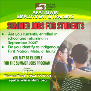 Information on Apatisiwin Summer job program