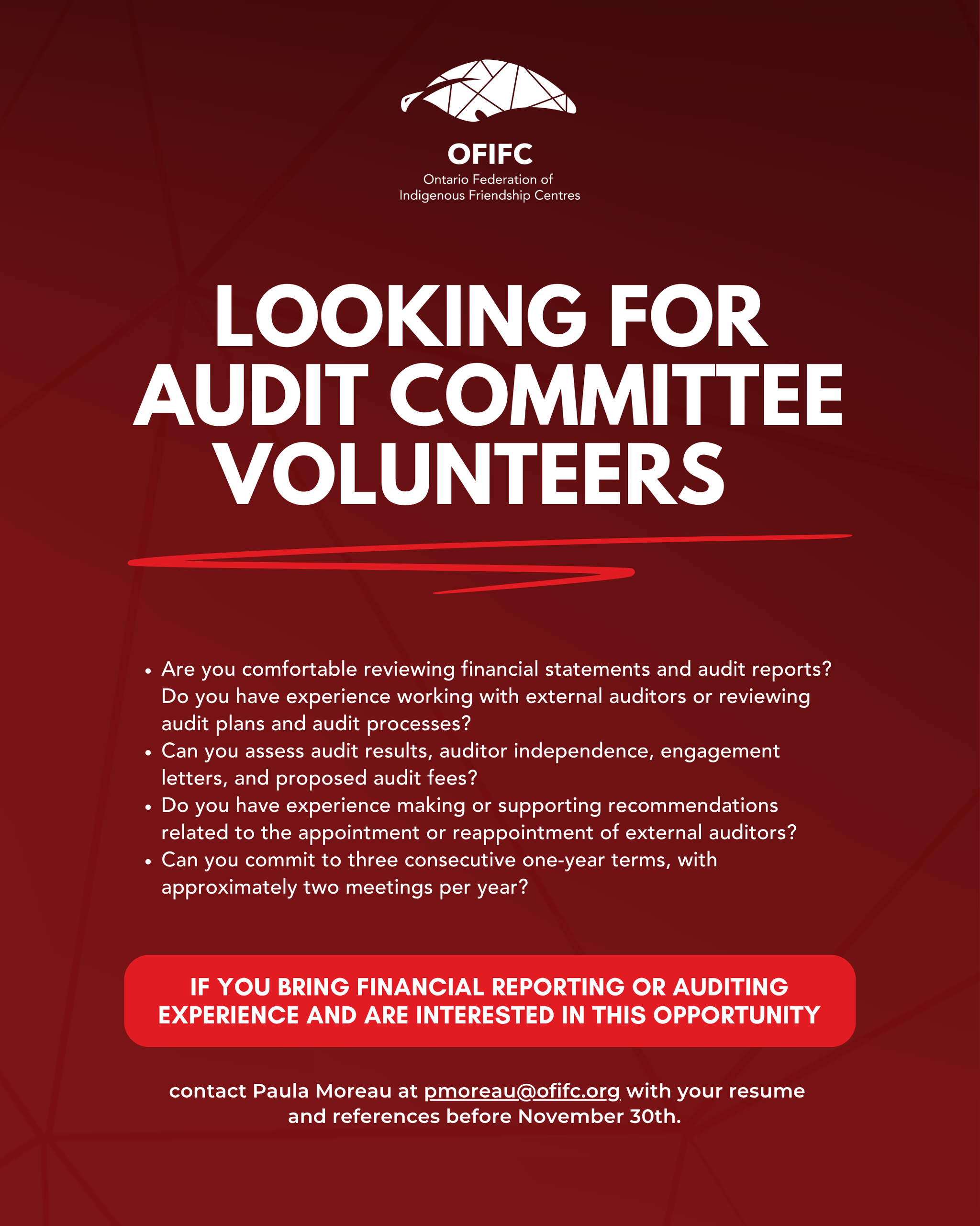 OFIFC Volunteer Opportunity